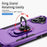 For iPhone 16 Case Military Grade Ring Kickstand PC+TPU Phone Cover - Purple+Black - 6