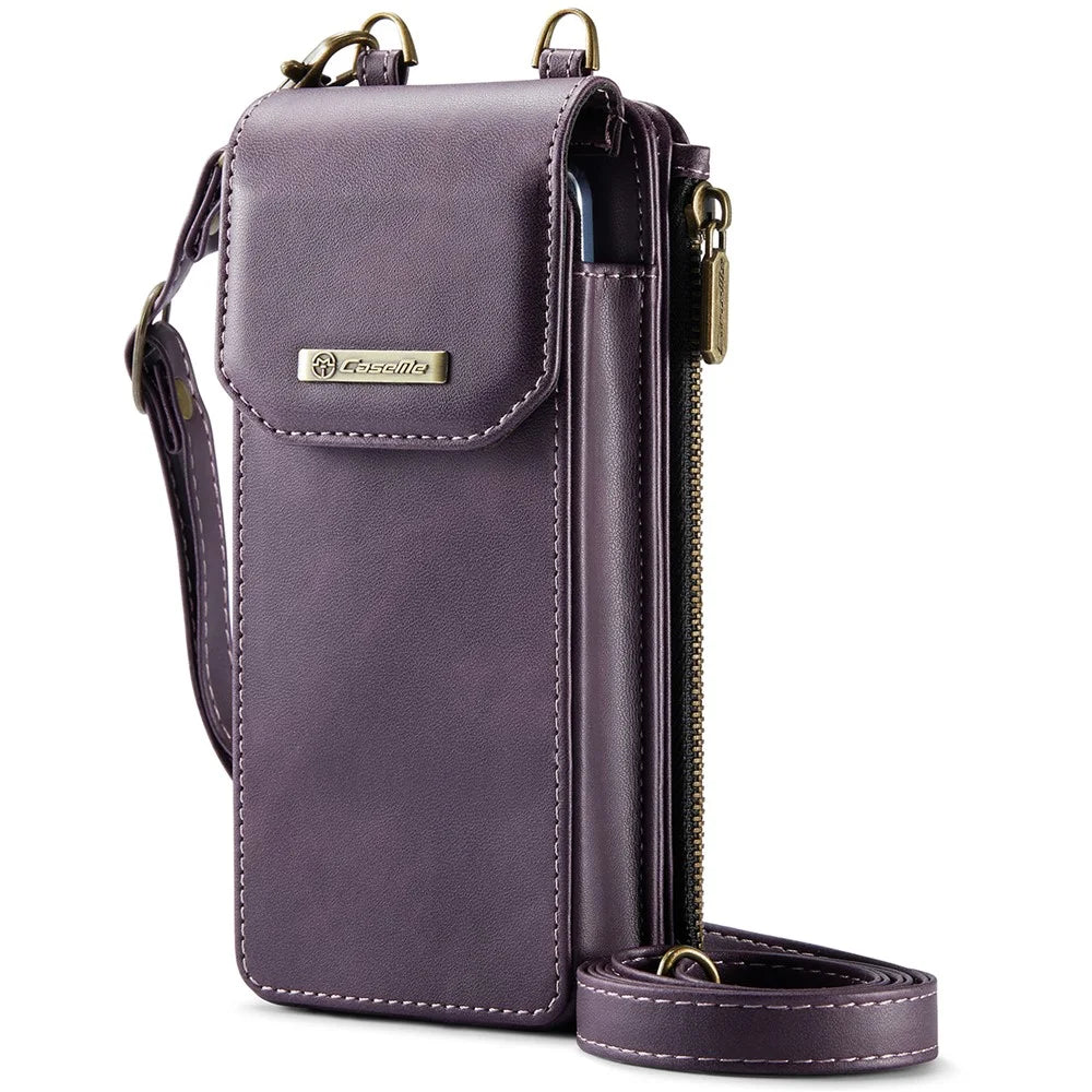 CASEME ME40 Crossbody Bag for Samsung Galaxy Z Fold7 5G / Z Fold6 5G / Z Fold5 5G / Z Fold4 5G / Z Fold3 5G Leather RFID Blocking Wallet - Purple - 4