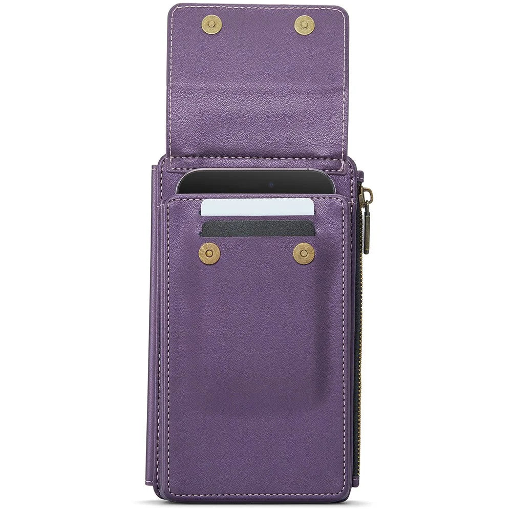 CASEME ME50 PU Leather Crossbody Phone Bag RFID Blocking Wallet Universal Phone Bag - Purple - 3