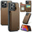 For iPhone 16 Pro Phone Case CASEME C22 Leather Back Cover with RFID Blocking Card Slots - Brown - 1