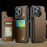 For iPhone 16 Pro Phone Case CASEME C22 Leather Back Cover with RFID Blocking Card Slots - Brown - 6