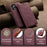 CASEME 013 Series For iPhone 16 Pro Max Case Card Holder Stand Leather Phone Cover - Red - 7