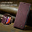 CASEME 013 Series For iPhone 16 Pro Case Card Holder Stand Leather Phone Cover - Red - 5