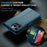 For iPhone 16 Pro Leather Case CASEME 023 RFID Blocking 3 Card Slot Mobile Cover - Blue - 5