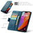 For iPhone 16 Pro Leather Case CASEME 023 RFID Blocking 3 Card Slot Mobile Cover - Blue - 6
