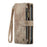 For iPhone 16 Pro Max Phone Cases with Strap CASEME C30 Zipper Multiple Card Holder PU Leather Cover - Brown - 4