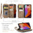 For iPhone 16 Pro Max Phone Cases with Strap CASEME C30 Zipper Multiple Card Holder PU Leather Cover - Brown - 5