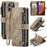 For iPhone 16 Pro Phone Cases with Strap CASEME C30 Zipper Multiple Card Holder PU Leather Cover - Brown - 1