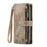 For iPhone 16 Pro Phone Cases with Strap CASEME C30 Zipper Multiple Card Holder PU Leather Cover - Brown - 4