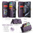 For iPhone 16 Pro Max Leather Case CASEME C36 Zipper Multiple Card Slots Phone Cover with Straps - Purple - 5