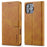 LC.IMEEKE For iPhone 16 Pro Max Case Calf Texture PU Leather Stand Wallet Phone Cover - Yellow - 1