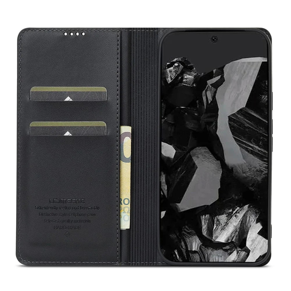 LC.IMEEKE L1 Series for Google Pixel 9 Pro XL Case PU Leather Wallet Stand Protective Phone Cover - Black - 2