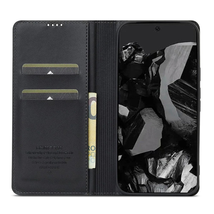 LC.IMEEKE L1 Series for Google Pixel 9 Pro XL Case PU Leather Wallet Stand Protective Phone Cover - Black - 2