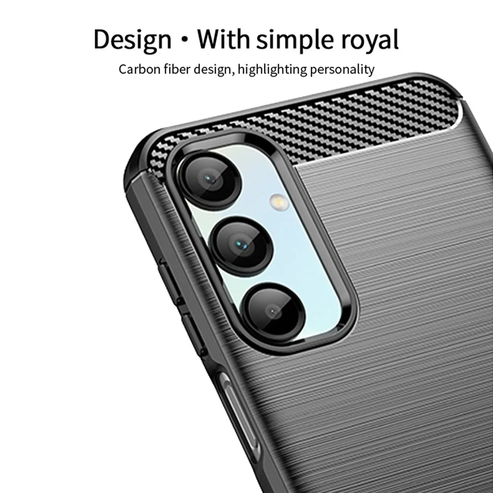 MOFI JK TPU Series-1 For Samsung Galaxy A16 5G / A16 4G Case Carbon Fiber Texture TPU Soft Phone Cover - Black - 5