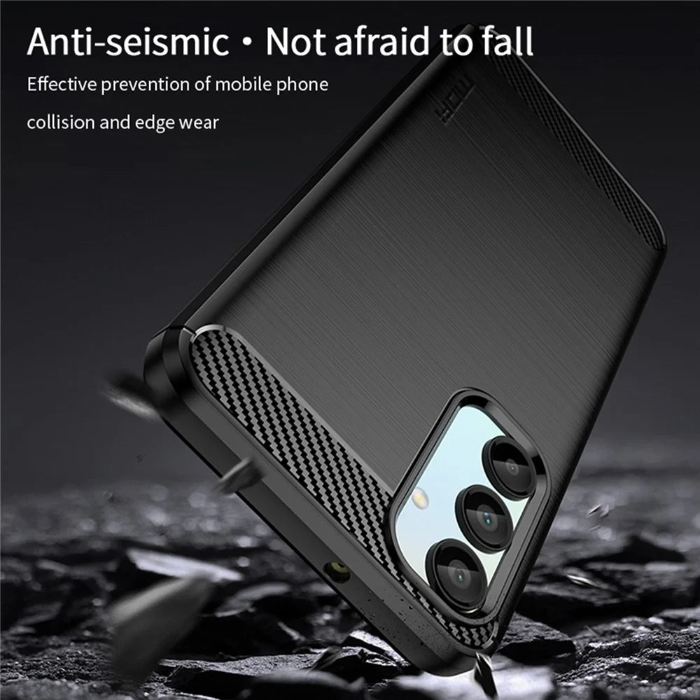 MOFI JK TPU Series-1 For Samsung Galaxy A16 5G / A16 4G Case Carbon Fiber Texture TPU Soft Phone Cover - Black - 6