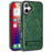 For iPhone 16 Case Compatible with MagSafe with Folded Kickstand PC Silicone Leather Phone Back Cover  - Blackish Green - 2