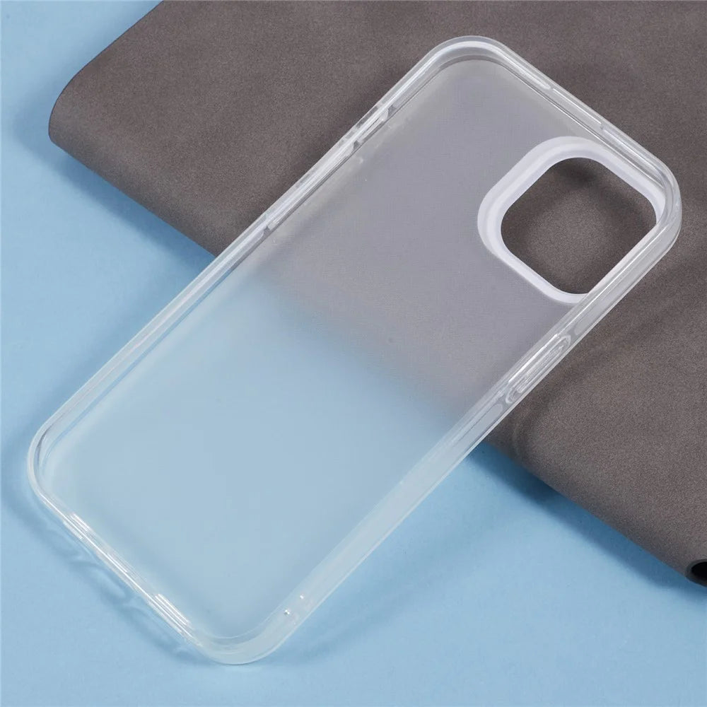 DME Series For iPhone 14 Plus Case Matte TPU Shockproof Phone Cover - Translucent White - 6