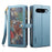 ESEBLE Galaxy Series For Google Pixel 9 / Pixel 9 Pro Case Leather Zipper Phone Cover RFID Blocking - Blue - 1