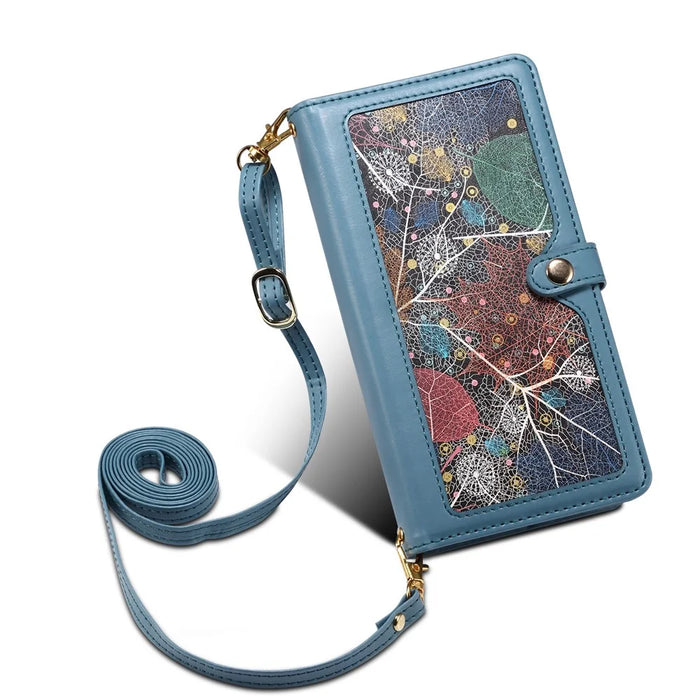 ESEBLE Galaxy Series For Google Pixel 9 / Pixel 9 Pro Case Leather Zipper Phone Cover RFID Blocking - Blue - 7