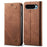 For Google Pixel 9 / Pixel 9 Pro Case Jeans Cloth Texture Anti-Scratch Leather Stand Phone Cover - Coffee - 1