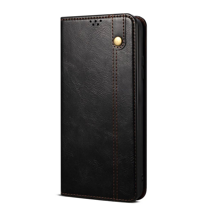 For Google Pixel 9 / Pixel 9 Pro Case Crazy Horse Texture Waxy Leather Wallet Stand Cover - Black - 5
