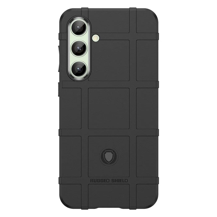 For Samsung Galaxy S24 FE Case Grid Design Soft TPU Scratch-Proof Phone Cover - Black - 2
