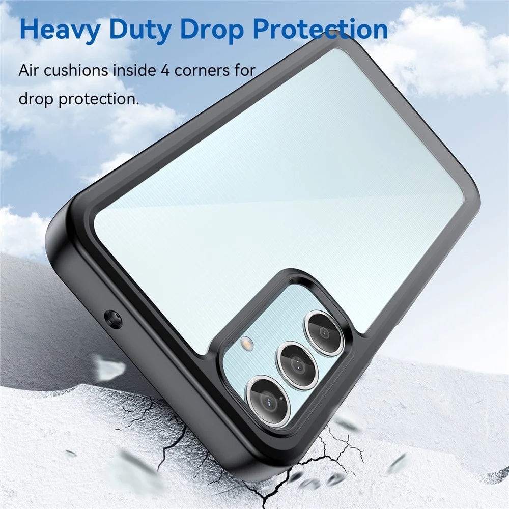 For Samsung Galaxy M35 5G Shockproof Case TPU +Acrylic Protective Clear Phone Cover - Black - 3