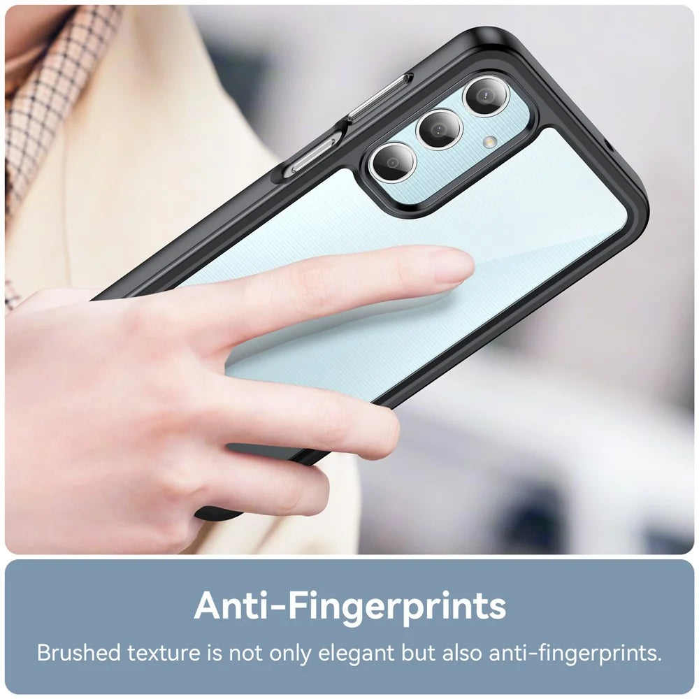 For Samsung Galaxy M35 5G Shockproof Case TPU +Acrylic Protective Clear Phone Cover - Black - 5