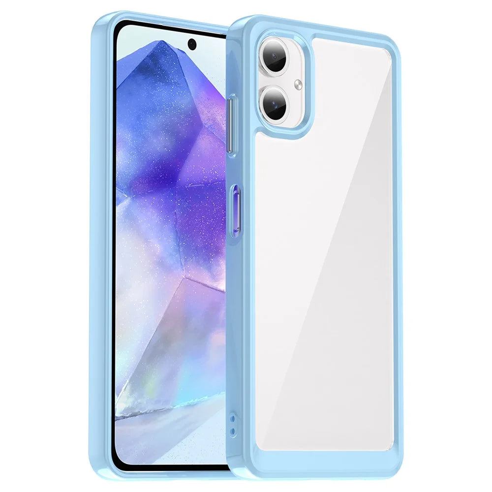 For Samsung Galaxy A06 4G Shockproof Case TPU +Acrylic Protective Clear Phone Cover - Blue - 1