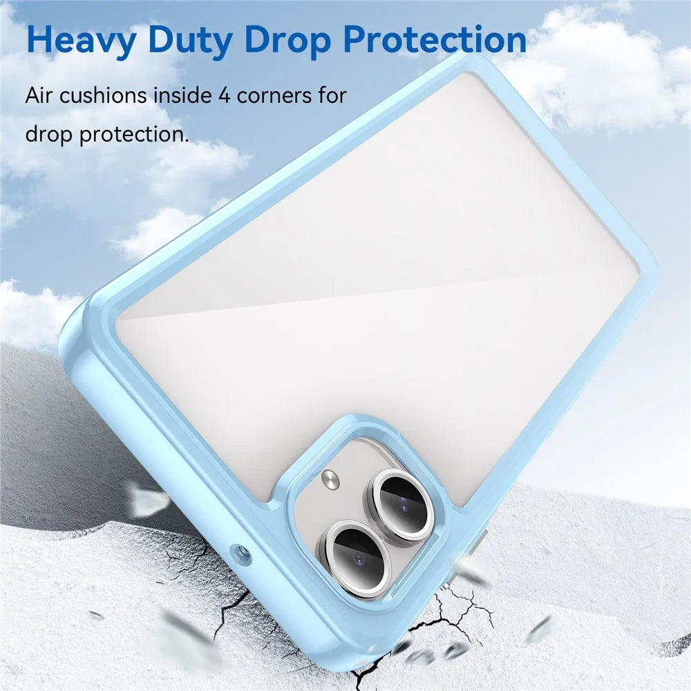 For Samsung Galaxy A06 4G Shockproof Case TPU +Acrylic Protective Clear Phone Cover - Blue - 3