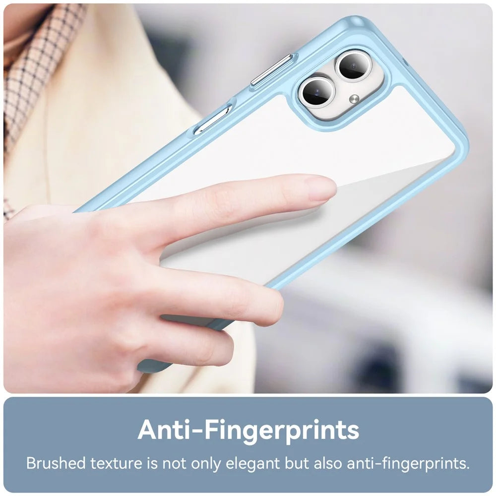 For Samsung Galaxy A06 4G Shockproof Case TPU +Acrylic Protective Clear Phone Cover - Blue - 5