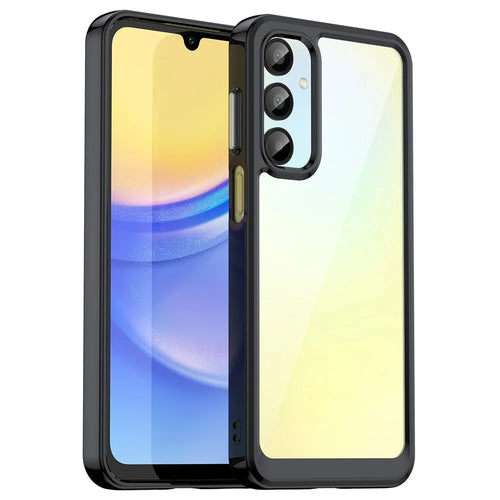 For Samsung Galaxy A16 5G / A16 4G Shockproof Case TPU +Acrylic Protective Clear Phone Cover - Black - 1