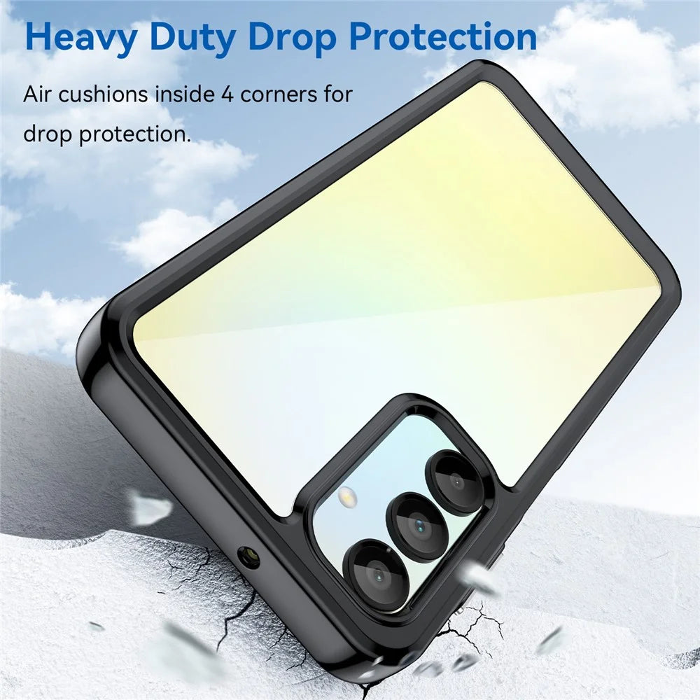 For Samsung Galaxy A16 5G / A16 4G Shockproof Case TPU +Acrylic Protective Clear Phone Cover - Black - 3
