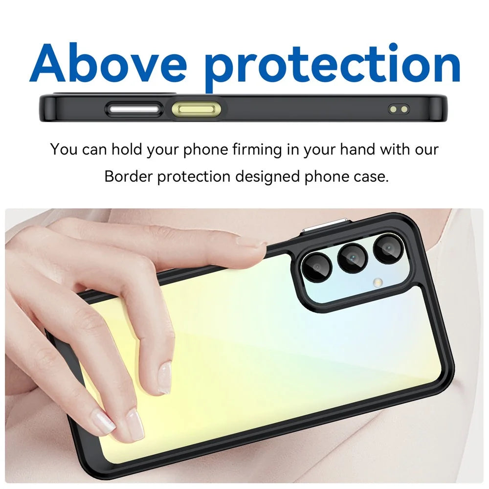For Samsung Galaxy A16 5G / A16 4G Shockproof Case TPU +Acrylic Protective Clear Phone Cover - Black - 4