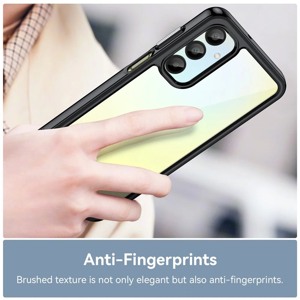 For Samsung Galaxy A16 5G / A16 4G Shockproof Case TPU +Acrylic Protective Clear Phone Cover - Black - 5