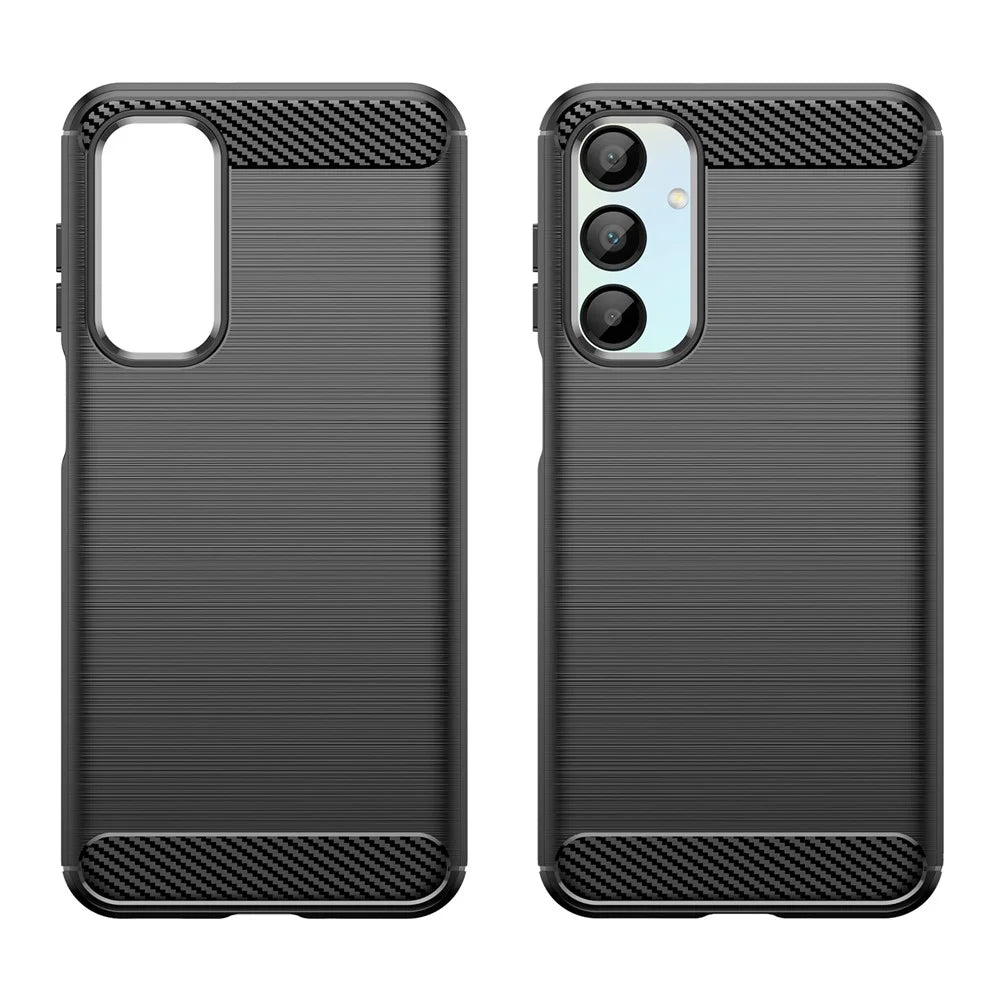 For Samsung Galaxy A16 5G / A16 4G Case Carbon Fiber Texture TPU Brushed Phone Cover - Black - 2