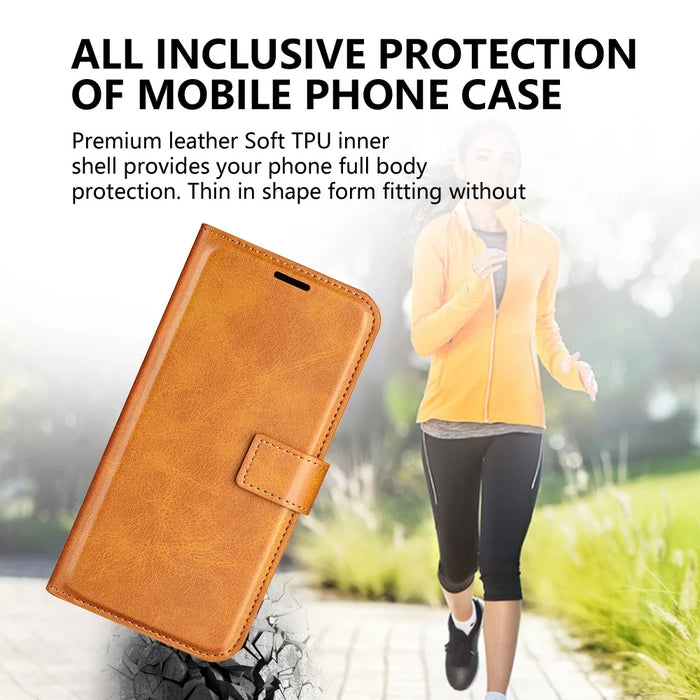 For OnePlus Nord 4 Stand Case Anti-Scratch Calf Texture Leather Phone Cover - Yellow - 6