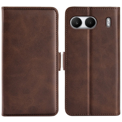 For OnePlus Nord 4 Stand Case Calf Texture Leather Wallet Phone Cover - Brown - 1