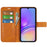 For Samsung Galaxy A06 4G Stand Case Anti-Scratch Calf Texture Leather Phone Cover - Yellow - 2