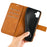 For Samsung Galaxy A06 4G Stand Case Anti-Scratch Calf Texture Leather Phone Cover - Yellow - 4