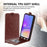 For Samsung Galaxy A06 4G Case with Card Slots Vertical Flip Leather Phone Cover - Brown - 5