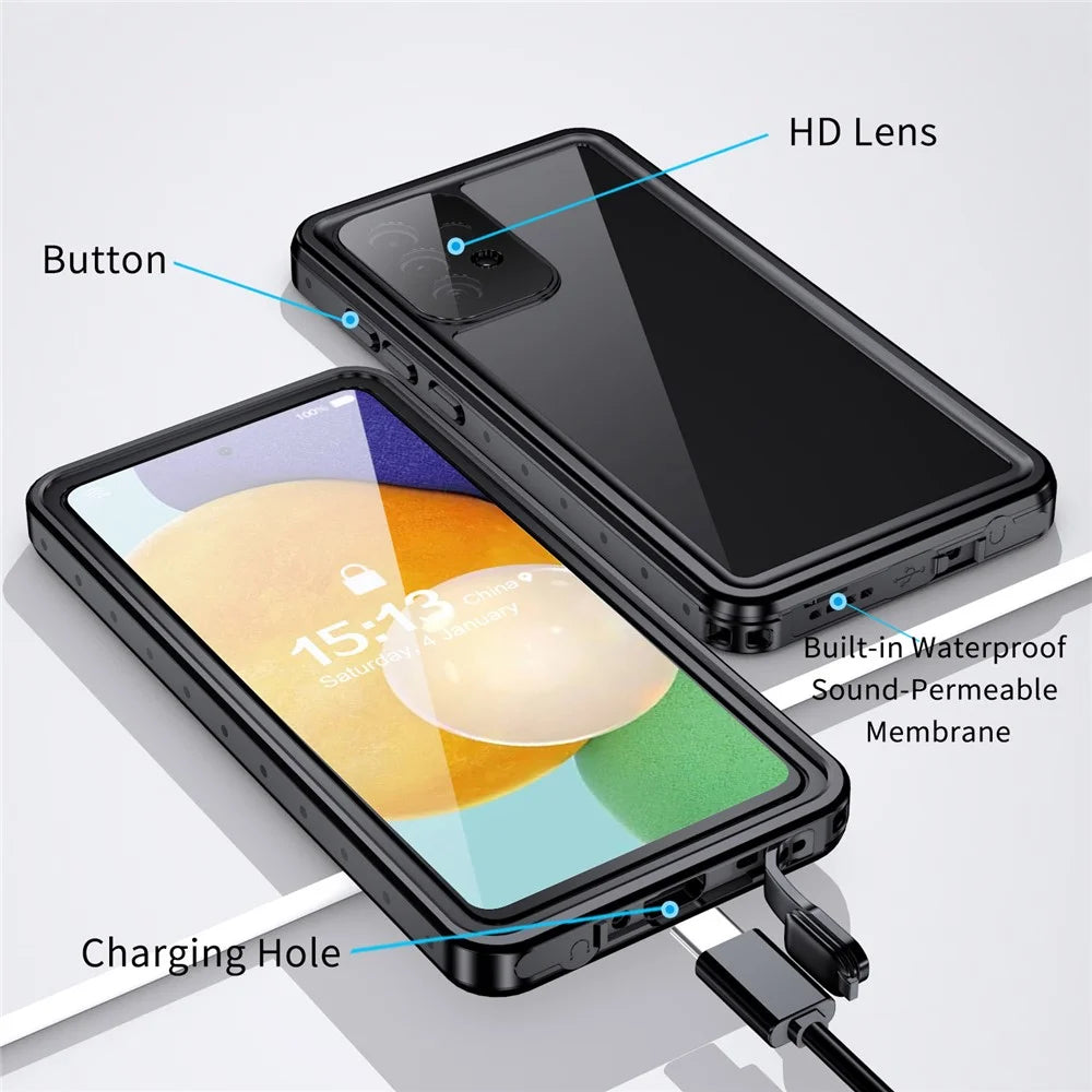 REDPEPPER For Samsung Galaxy A52s 5G / A52 5G / A52 4G Case IP68 Waterproof PC+TPU Phone Cover - 7