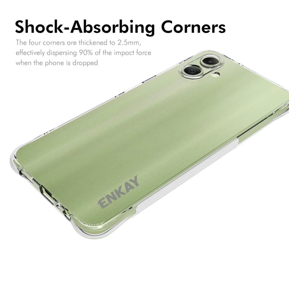 ENKAY HAT PRINCE For Samsung Galaxy A06 4G Clear Case TPU Phone Cover Corner Airbag Fall Protection - 2