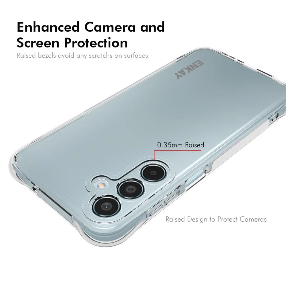 ENKAY HAT PRINCE For Samsung Galaxy M35 5G Clear Case TPU Phone Cover Corner Airbag Fall Protection - 3