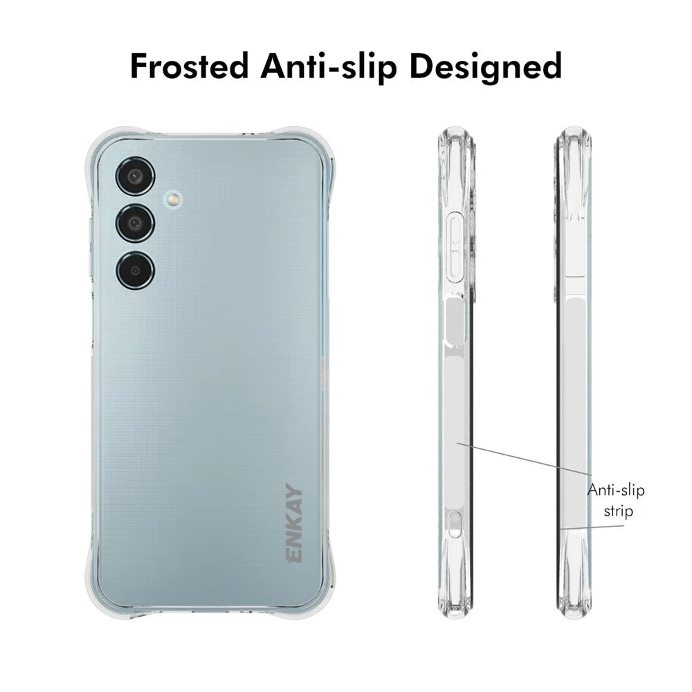 ENKAY HAT PRINCE For Samsung Galaxy M35 5G Clear Case TPU Phone Cover Corner Airbag Fall Protection - 4