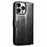 QIALINO For iPhone 16 Pro Case TPU+Genuine Cow Leather Wallet Phone Cover - Black - 5