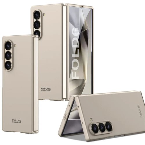 GKK For Samsung Galaxy Z Fold6 5G Magnetic Case PC Phone Cover with Screen Film - Titanium Grey - 1