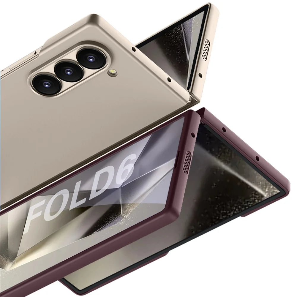 GKK For Samsung Galaxy Z Fold6 5G Magnetic Case PC Phone Cover with Screen Film - Titanium Grey - 2