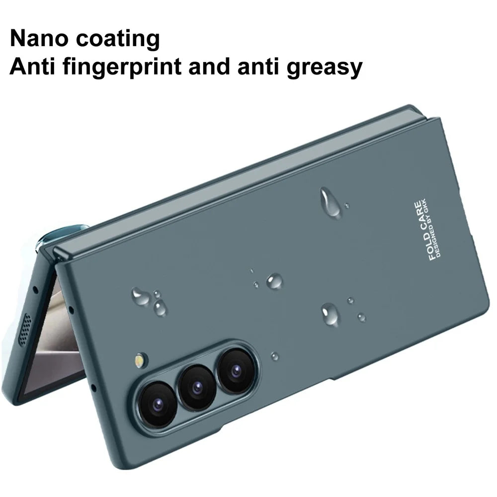 GKK For Samsung Galaxy Z Fold6 5G Magnetic Case PC Phone Cover with Screen Film - Titanium Grey - 5
