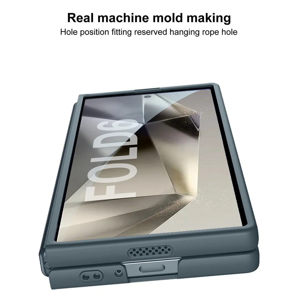 GKK For Samsung Galaxy Z Fold6 5G Magnetic Case PC Phone Cover with Screen Film - Titanium Grey - 6